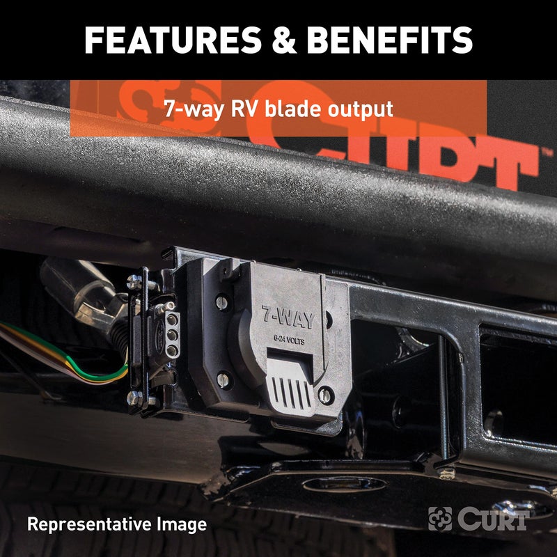 CURT 56393 Vehicle-Side Custom RV Blade 7-Pin Trailer Wiring Harness, Fits Select Chevrolet Traverse, Buick Enclave - Image 3
